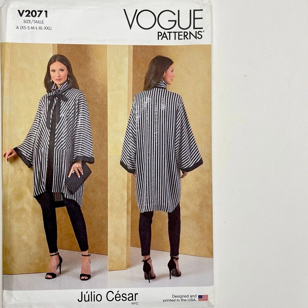 Pattern Misses Sz XS-XXL Jacket Julio Cesar NYC Vogue V2071 New/Uncut